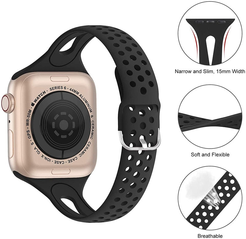 Slim Silicone Sport Strap for Apple Watch - Premium Apple Watch Accessories from Dressmycell.com - Just $15.00! Shop now at Dressmycell.com Slim Silicone Sport Strap for Apple Watch - Premium Apple Watch Accessories from Dressmycell.com - Just $15.00! Shop now at Dressmycell.com